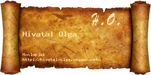 Hivatal Olga névjegykártya